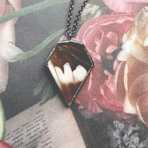 RARE Morpho Helena Gemstone Diamond Pendant