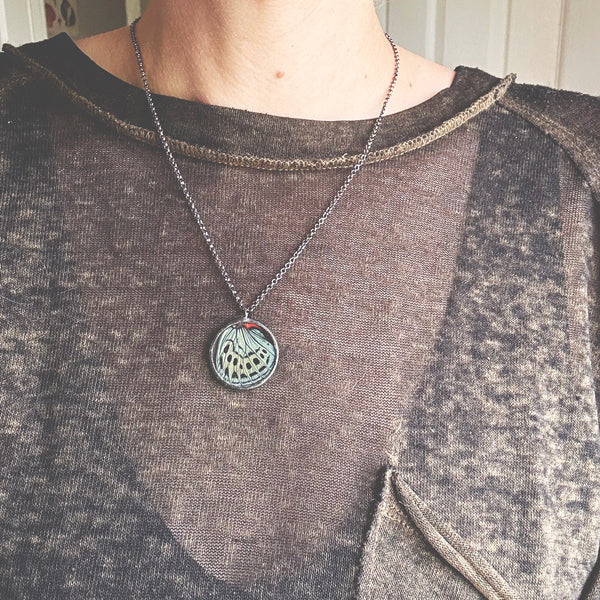 Asterope Optima Butterfly Circle Pendant
