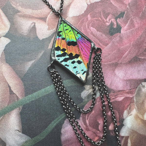 Rainbow Sunset Moth Dripping Diamond