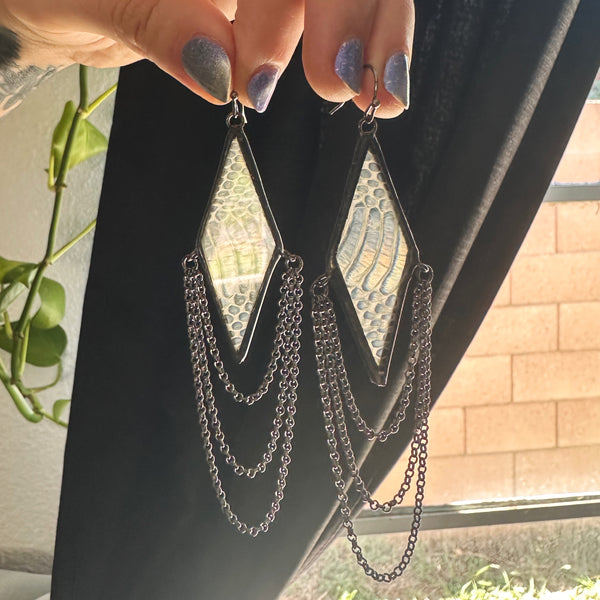 Snake Shed Dripping Diamond Earrings