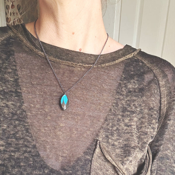Blue Mountain Swallowtail - Mini Marquis Bevel Pendant