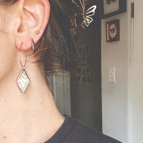 Rose Copper Monarch Mini Diamond Hoops