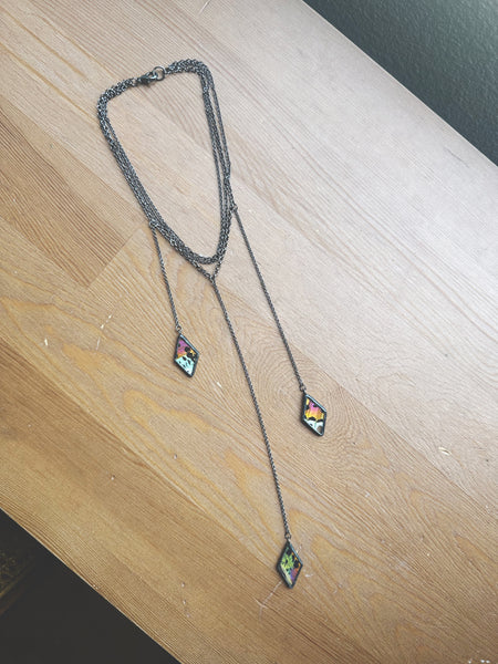 Rainbow Sunset Moth Mini Diamond Choker