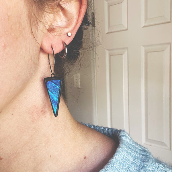 Morpho Dagger Triangle Hoop Earrings