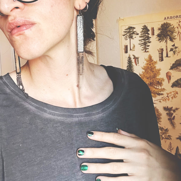 Dripping Snakeshed Bar Earrings