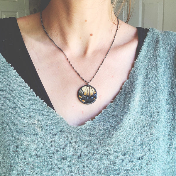 Tiger Swallowtail Circle Pendant