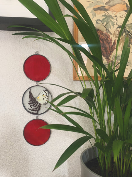 Blood Moons + White Butterfly Garden Portal Wall Hanger