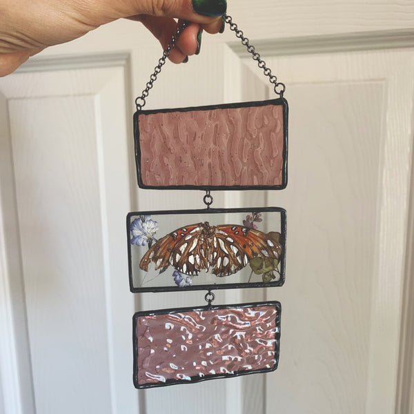 Tiered Purple Wall Hanger - Gulf Fritillary Butterfly Garden Portal