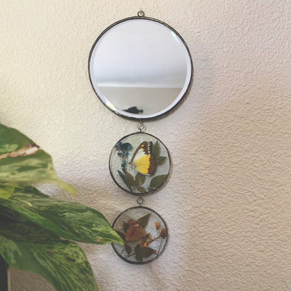 Butterfly Garden Portal Mirror Wall Hanger