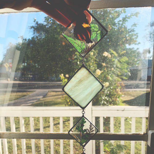 Sea Foam Glass + Butterfly Garden Draping Wall Hanger