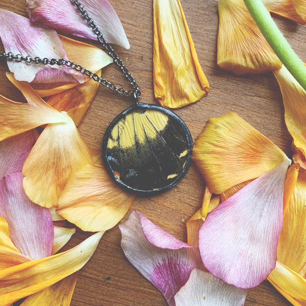 Tiger Swallowtail Circle Pendant