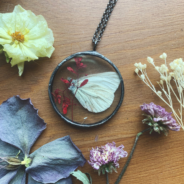 Butterfly Garden Window - Red and White